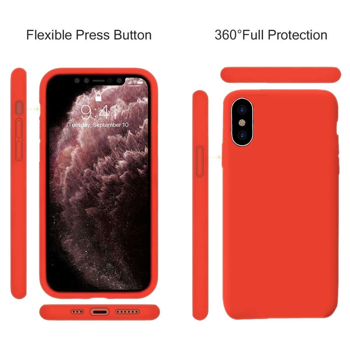 ESTPEAK Liquid Silicone Magnetic Case Compatible with iPhone 7/8/SE, [Invisible Built-in Metal Plate] Support Magnetic Car Mount, 360 Protective Cover Compatible with iPhone 7/8/SE 4.7'' 6