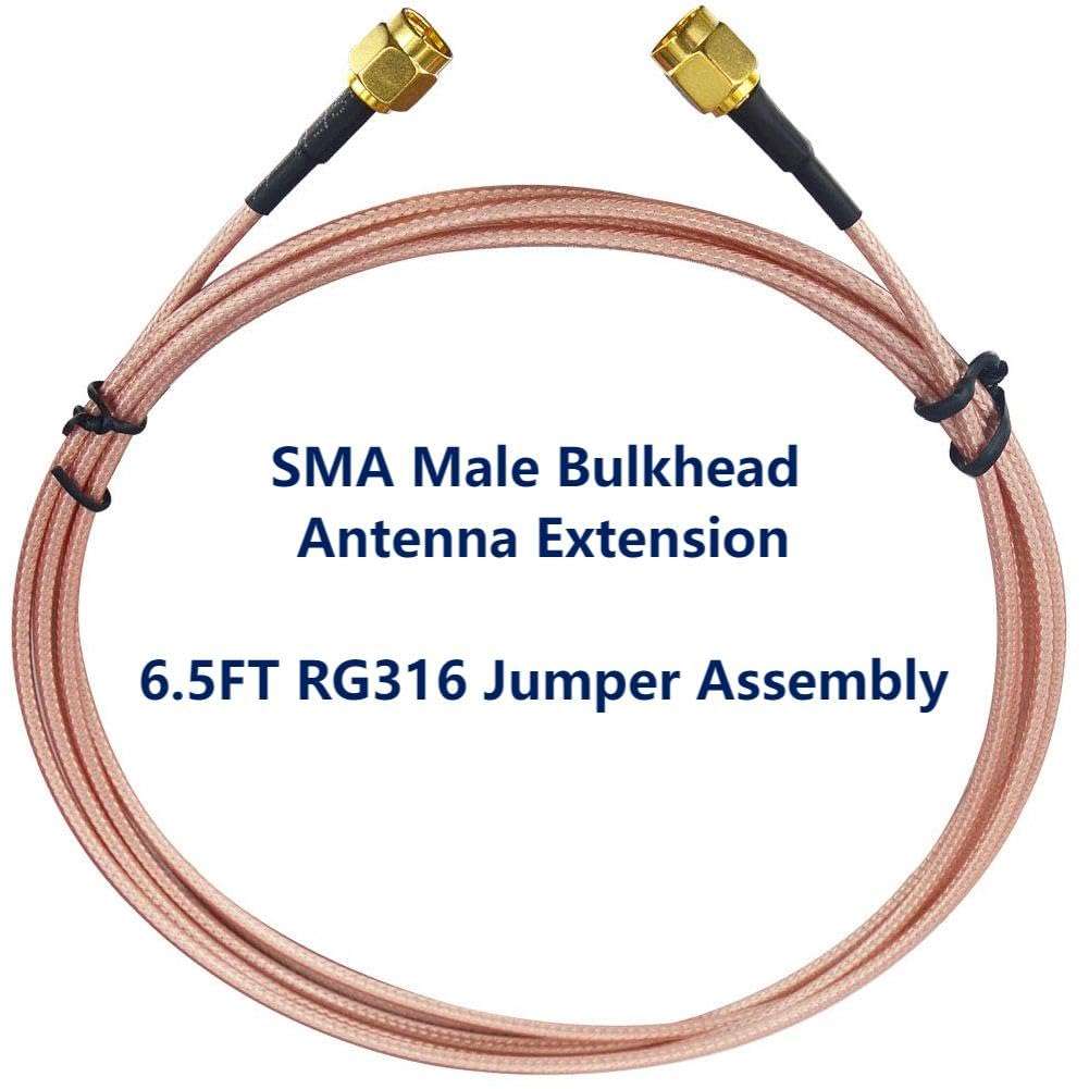 Kaunosta SMA Male to SMA Male Cable 6.5FT, Network Antenna Wire Extension RG316 Wire Jumper Assembly Low Loss RF Coaxial Cable for Network Analyzer LNA Low Noise RTL SDR Dongle 4