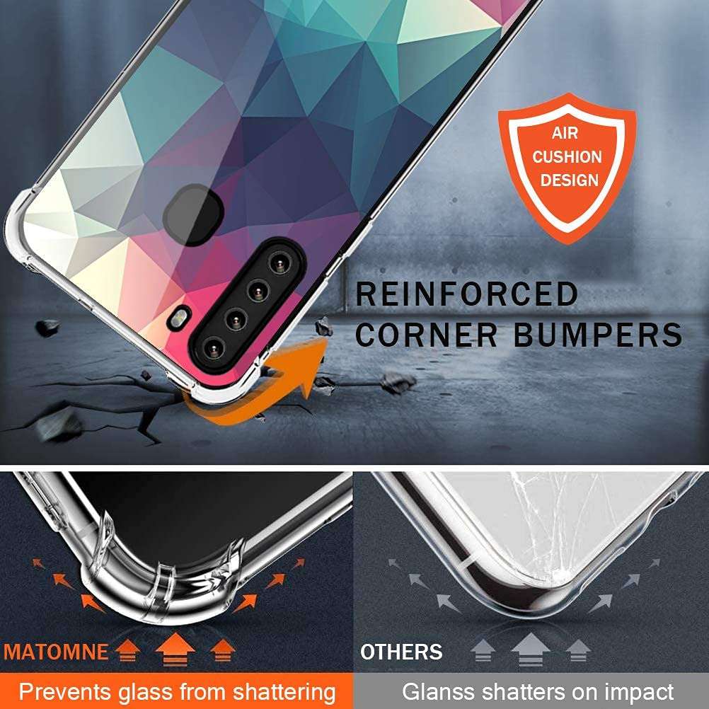 Croazhi Clear Case Compatible with Samsung Galaxy A21 Phone Case Silicone Protective Cover Thin Transparent TPU with Pink Flower Marble Design Waterproof 360 Bumper for Galaxy A21 6