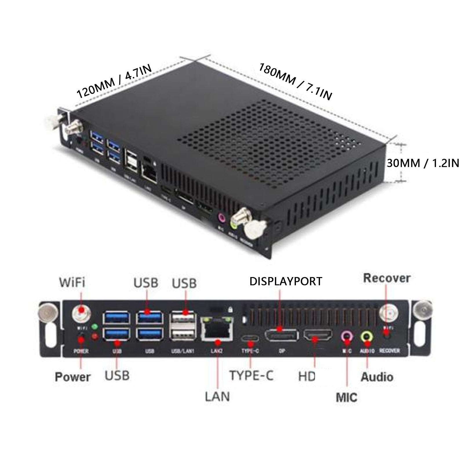 Small PC, DDR4 8GB, 256GB SSD Mini PC Desktop Computer, 12th 13th Gen Mobile Processor OPS Computer Built in Industrial Control Small Desktop Computer (CPU for I7 1355U 4