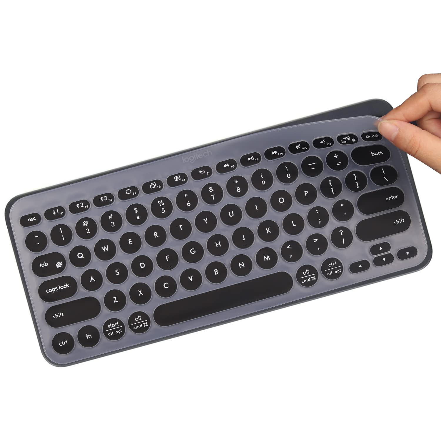 MUBUY Keyboard Cover Skin for Logitech K380 Ultra-Thin Silicone Keyboard Cover -BK