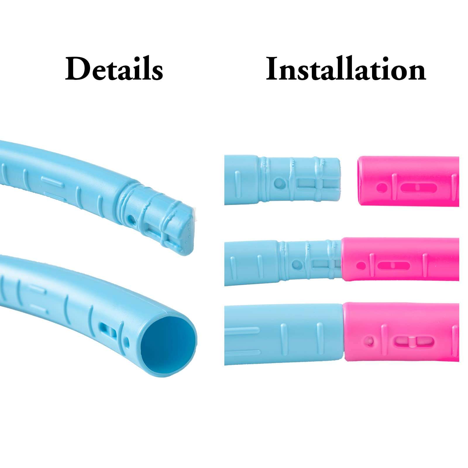 Liberry Kids Exercise Hoop, Detachable & Size Adjustable Toy Hoop, Professional Hoola Rings for Kids, Blue, Pink 4