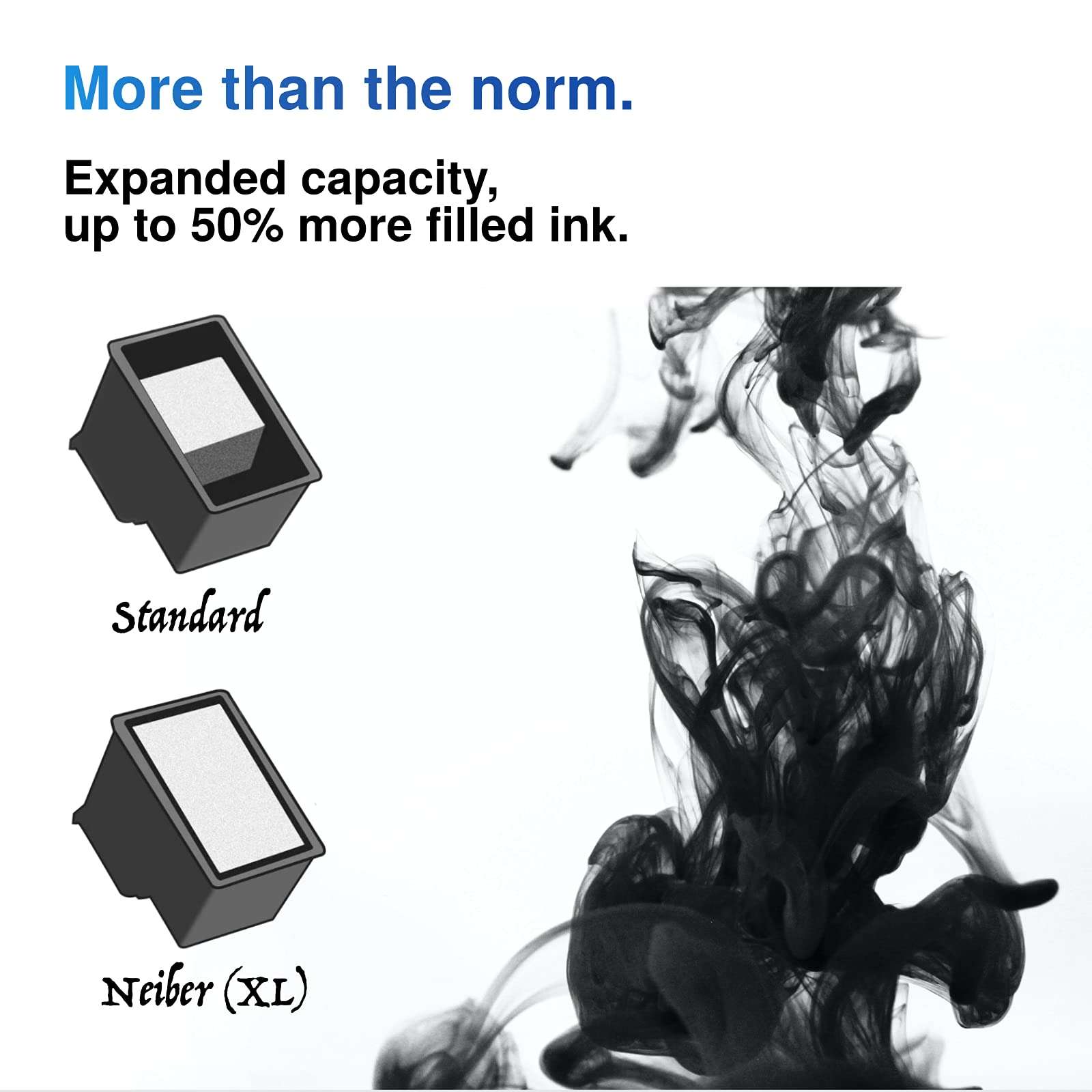 Neiber Remanufactured Ink Cartridge Replacement for HP 62 XL 62XL (2 Black) Fit with Envy 7640 5660 5540 5661 5642 5640 5663 5544 5542 5549 5643 OfficeJet 5740 250 5745 5746 200 8040 5741 Printer Tray 4