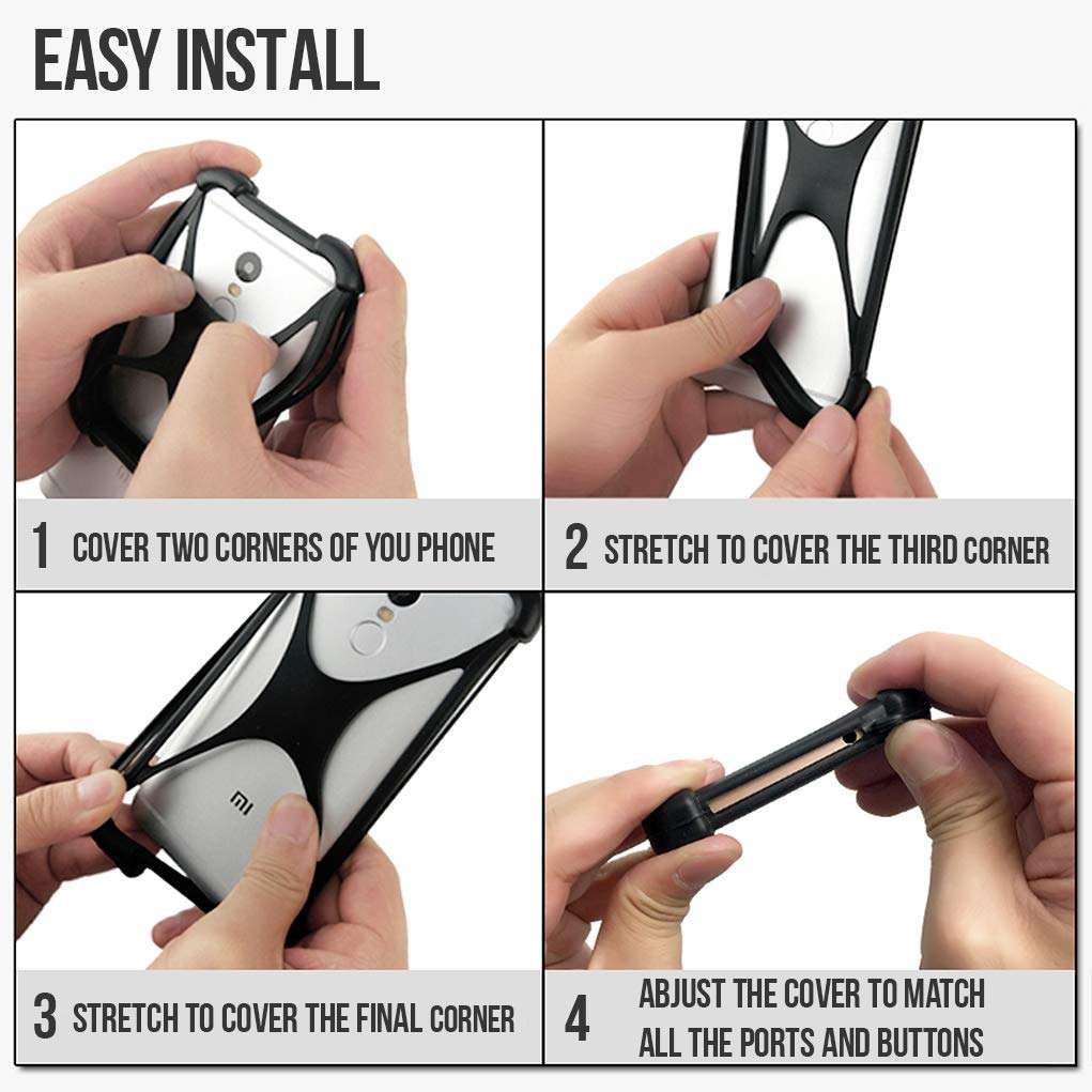 Tim Pim Universal Smartphone Bumper Case for iPhone Samsung Nokia Huawei Xiaomi Motorola LG HTC Blu Google Sony Tmobile Wiko Vivo Alcatel Zte 4.0 to 6.2 Inch Black 4