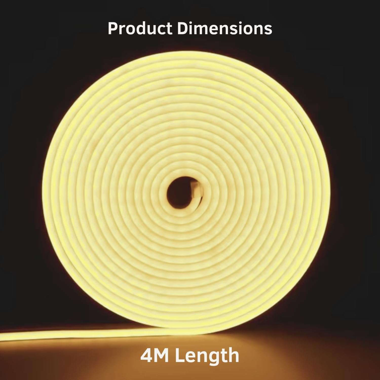 One94Store 4 Meter LED Neon Strip Light – Warm White | Plug-in Powered Flexible Waterproof Rope Light DC 5V | Ambient LED Lighting for Home, Bedroom, DIY Decor, Party & Gaming Room 3