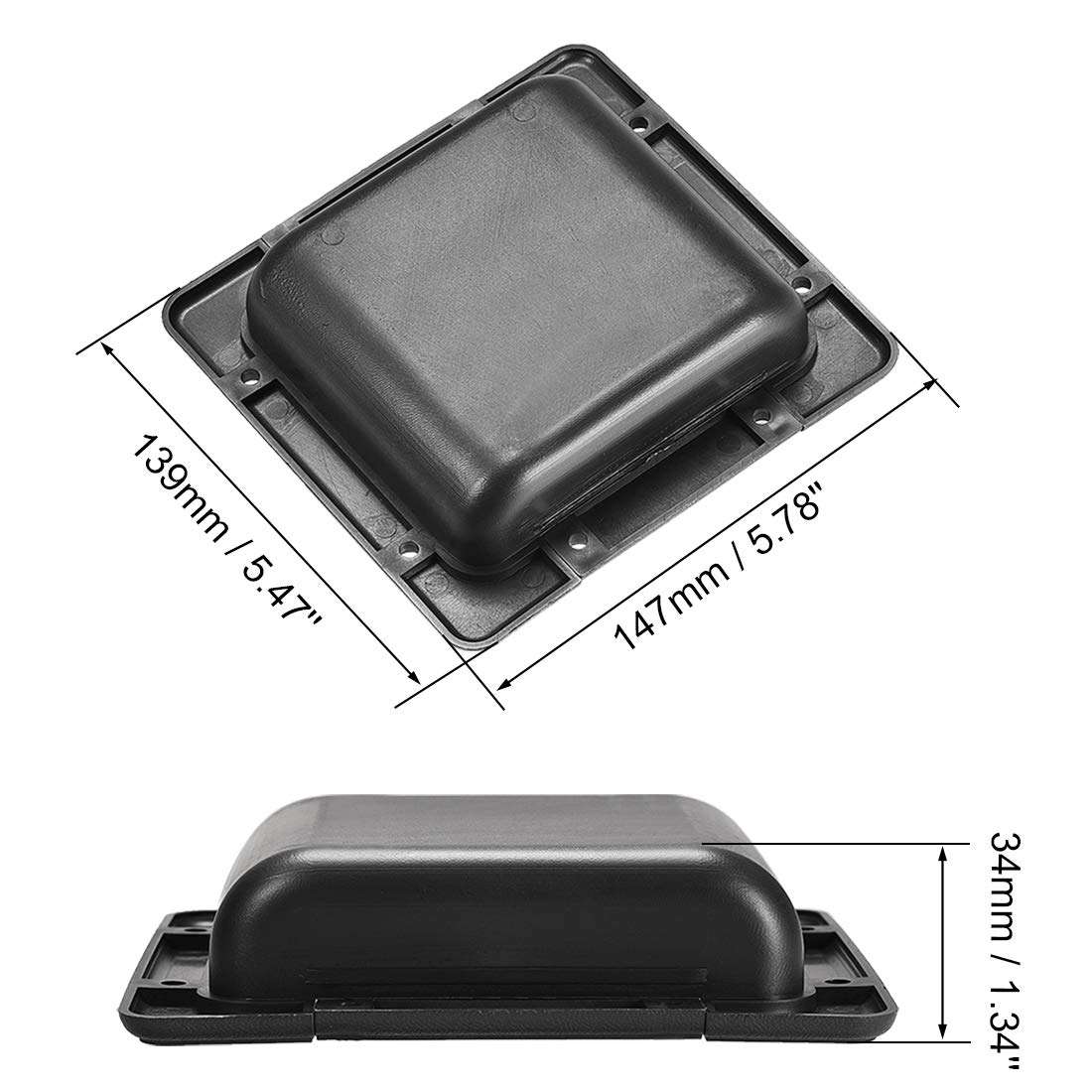 uxcell Recessed Speaker Handle Grasp Plastic Handles Holder 5.78'' Inches Length Fit for Speaker Cabinet Box 4pcs 3