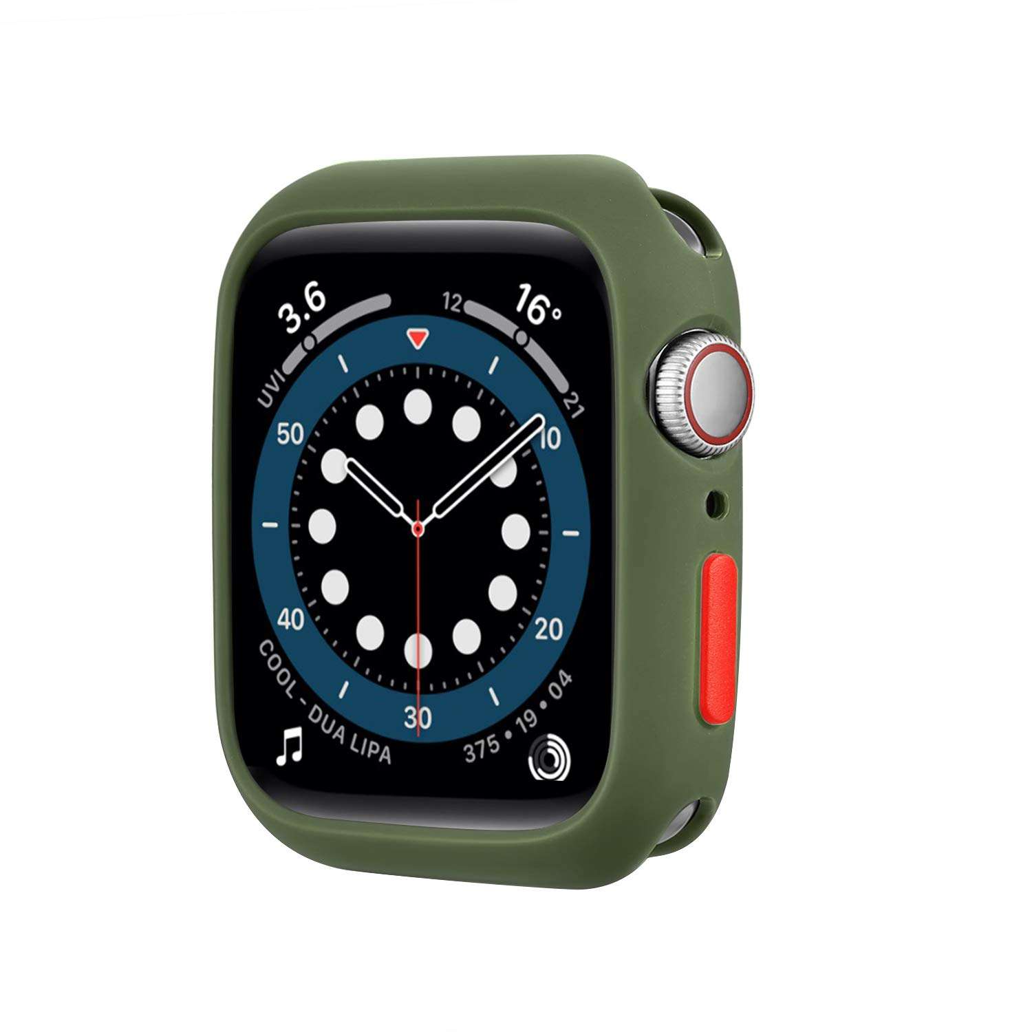 Hontao Ultra Thin Soft TPU Shockproof Bumper Case for iWatch Apple Watch Series SE 6/5/4 Olive Green 44mm 1