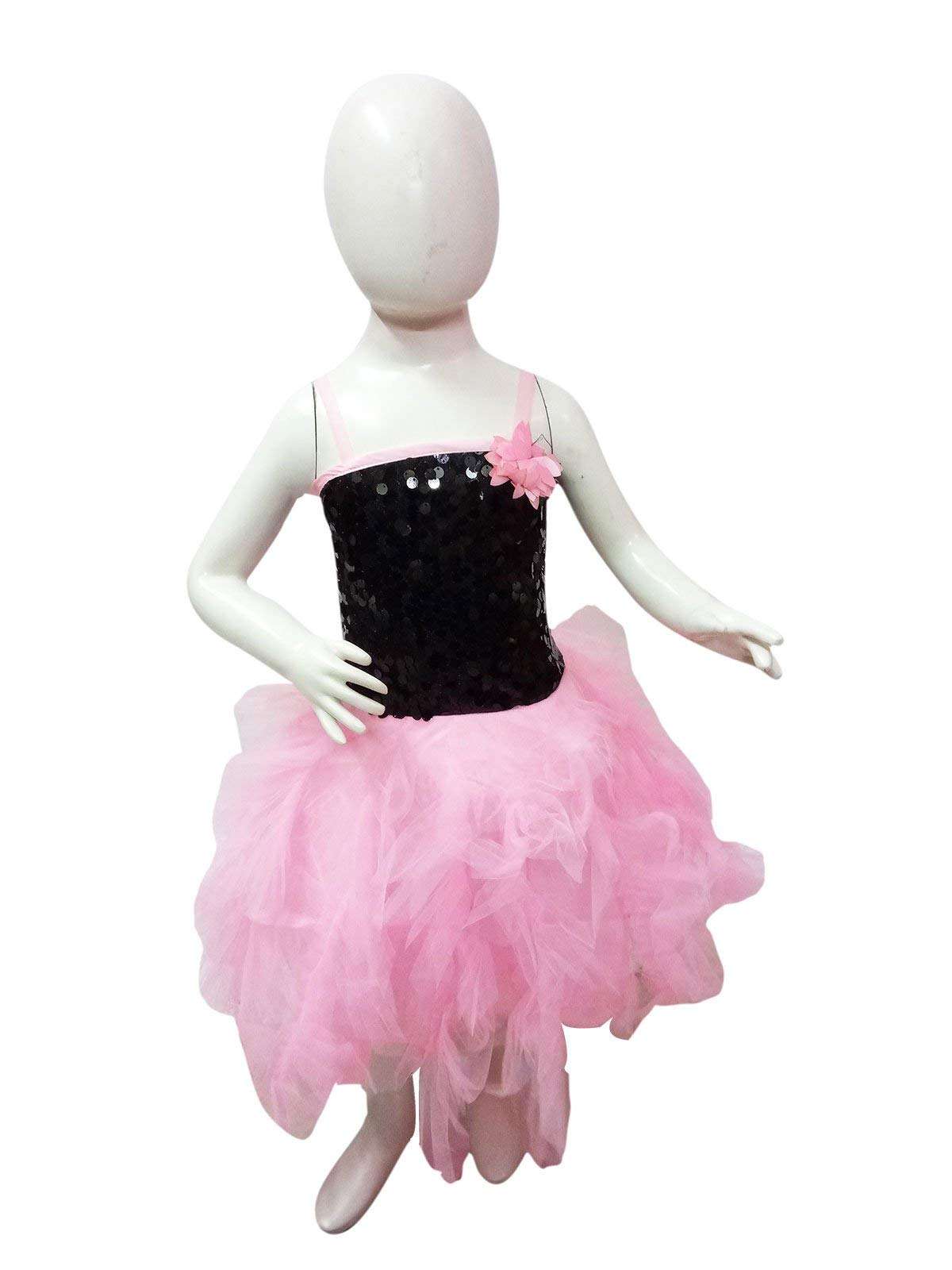 BookMyCostume Pink & Black Frock Annual Day Dance Girls Fancy Dress Costume - Premium 10-12 years 1