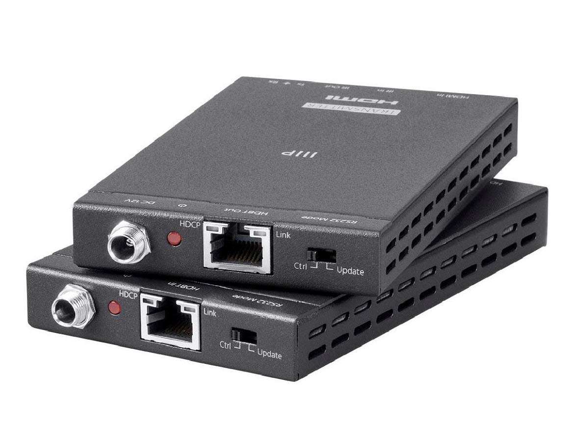 Monoprice 4K Pro HDBaseT Extender Kit, IR, 70 Meters with PoC, Over Cat6, RS232, HDCP 2.2, Black - Blackbird Series and Monoprice Blackbird 4K 1x2 HDMI Amplifier Splitter - 48-bit Deep Color, 3D Video Support, Black 3