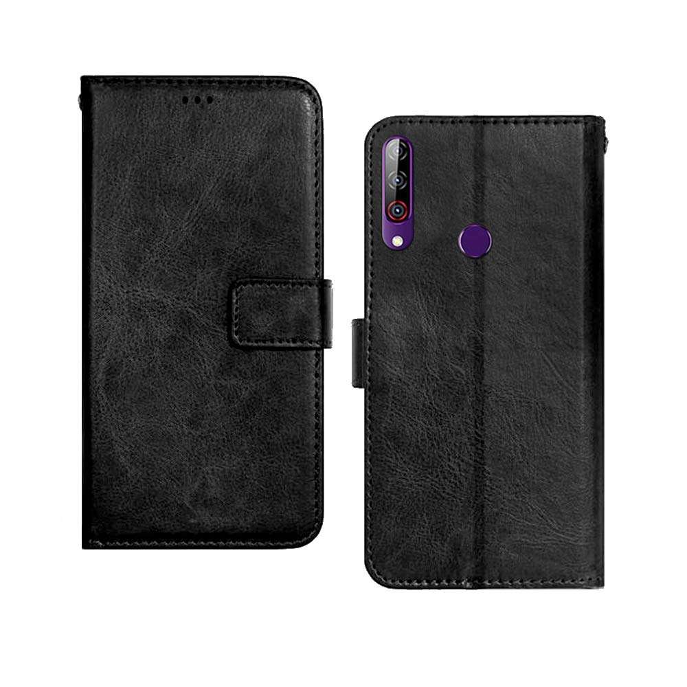 Inktree LG W30 Pro Flip Case | Premium Leather Finish | with Card Pockets | Wallet Stand |Complete Protection Flip Cover for LG W30 Pro - Black