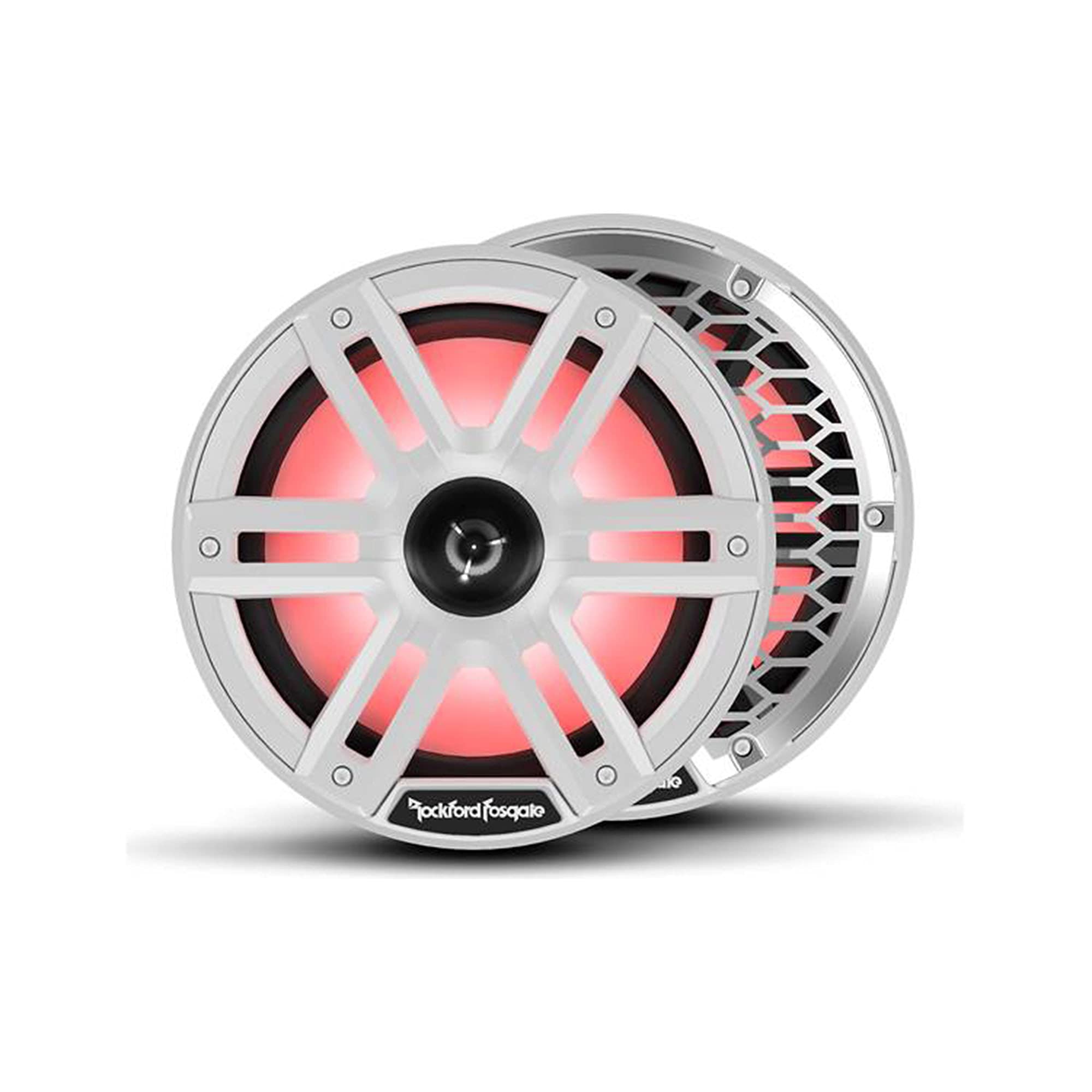 Rockford Fosgate 4 Pair M2-8H M2 Series 8" Horn Marine White & Stainless Grilles Included + (1) PMX-RGB Optix Light Controller + (8) RGB-25 25' Extension Cable 3