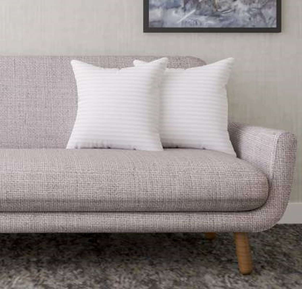 TrueCloud Square Pillow 22x22 Inches, Set of 2, Square Microfiber Hotel Quality Premium Fibre Soft Cushion Filler - White