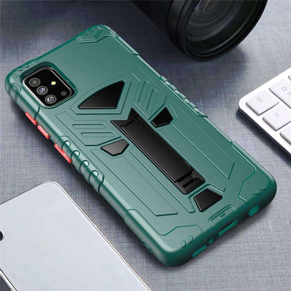 Case for Samsung Galaxy A71 Hybrid Heavy Duty Rugged Armor Hard Shell with Kickstand Military Grade Hard PC + TPU Bumper Fall-Proof Protective Phone Cover for Samsung Galaxy A71 6