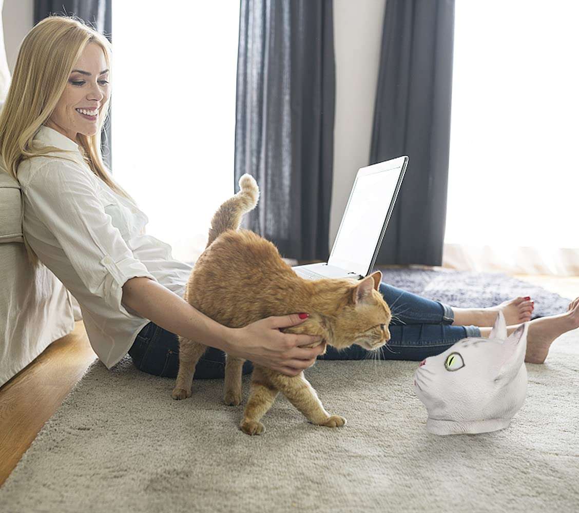 Snotra Shop FantasyParty Halloween Novelty Mask Costume Party Latex Cute Cat Mask Animal Head Mask 4