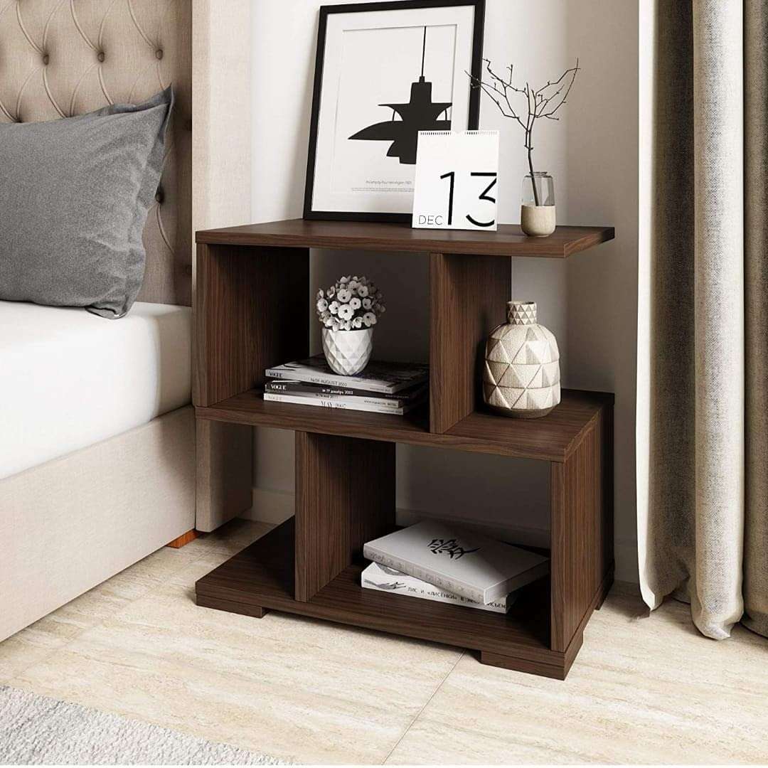 Modern Wooden Bookshelf, 3 Shelves, Brown 1