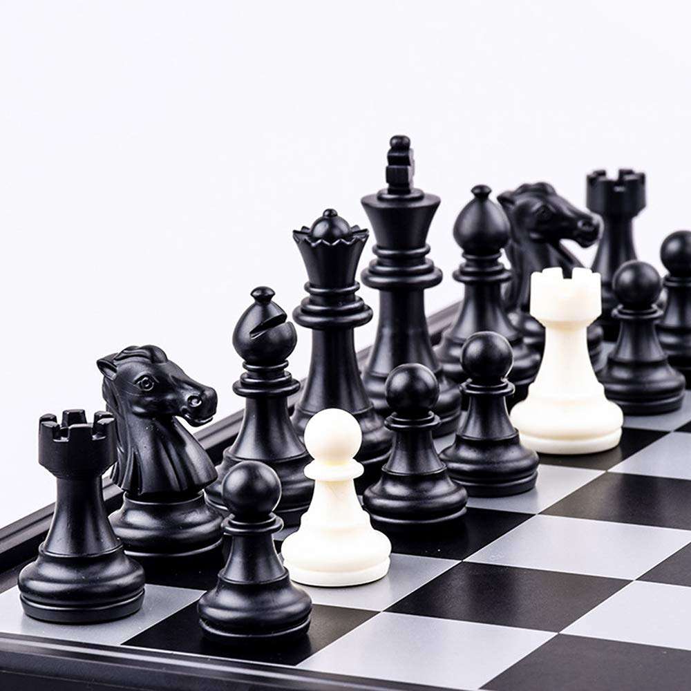 Chess ZCQS Chess Set 9.8 x9.8 Inches 3 in 1 Magnetic Travel Chess Set Checkers Toys Gift Chess Boards Game Set Backgammon Set with Folding Chess Board Educational Toys for Kids and Adults 2