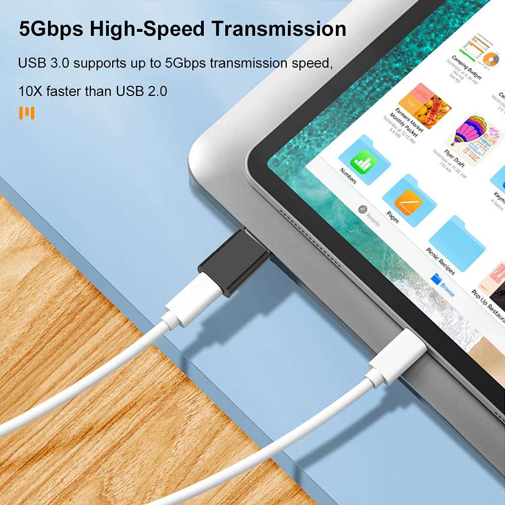 USB C Female to USB 3.0 Male OTG Adapter,Type-C to ype-A Charger Cable Adspter Compatible with iPhone 12,iPad,MacBook,Samsung Galaxy Note 10 S21 S20 Plus,Google Pixel 5 4A 3a 2 XL,Work with PC,Laptop 5