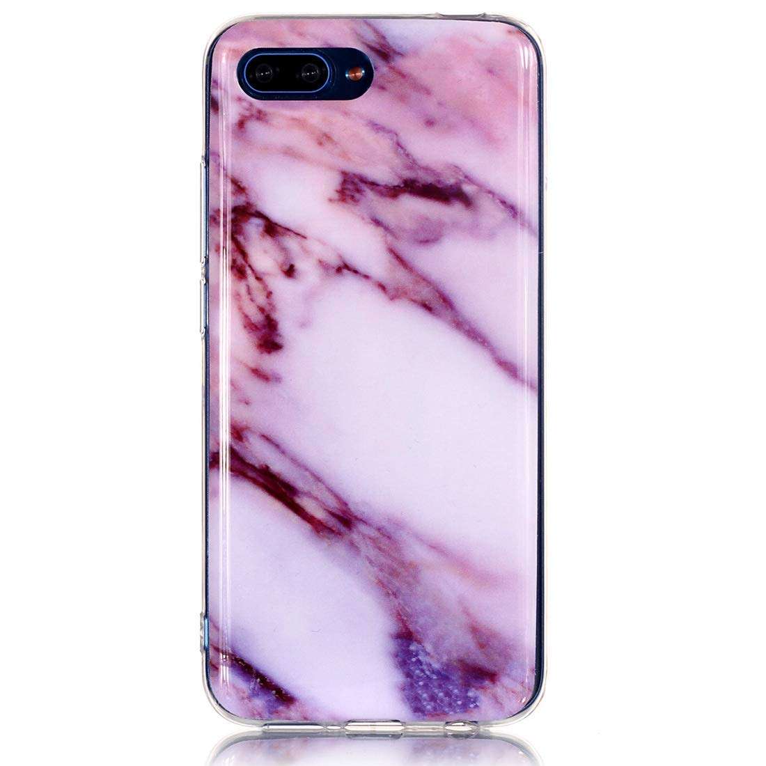 DINGXUEMEI XUEMEI CASE Silicone Cell Phone Cases & Covers Marble Pattern Soft TPU Case for Huawei Honor 10(Plum Blossom) (Color : Purple) 2