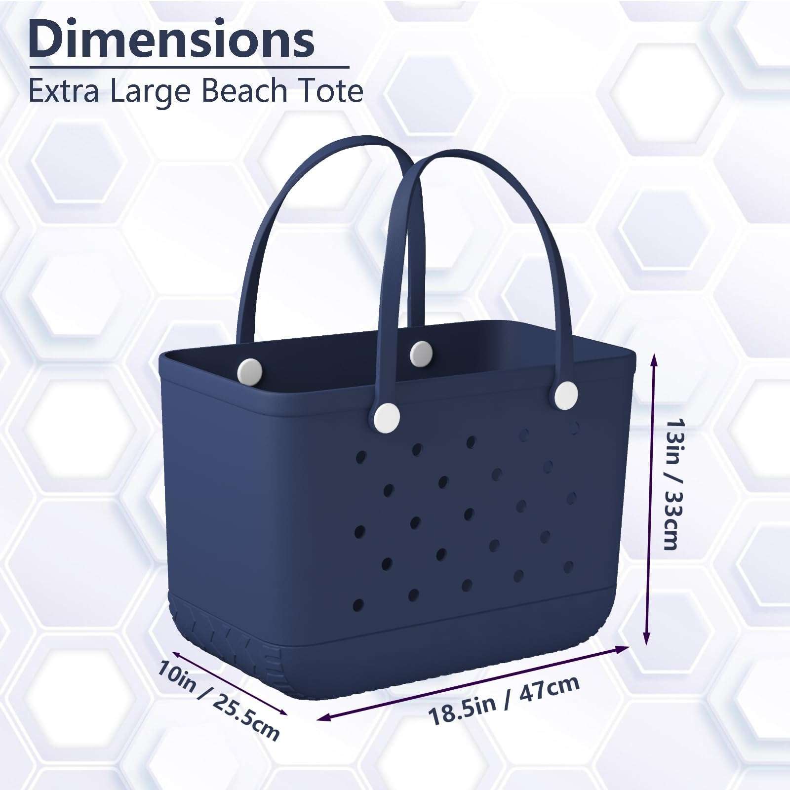 VILLDENO X-Large Rubber Tote Bag Rubber Beach Bag, Washable Durable Beach Tote, Lightweight, Waterproof Sandproof (Pink) 4