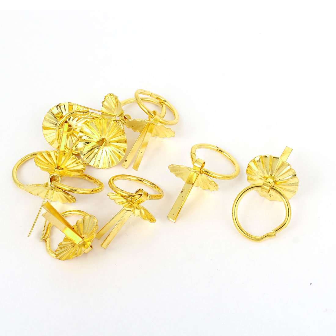 Aexit 10pcs Hardware Door Hardware & Locks Home Cabinet Door Pull Handle Ring Gold Tone Doorknobs 19mm Dia