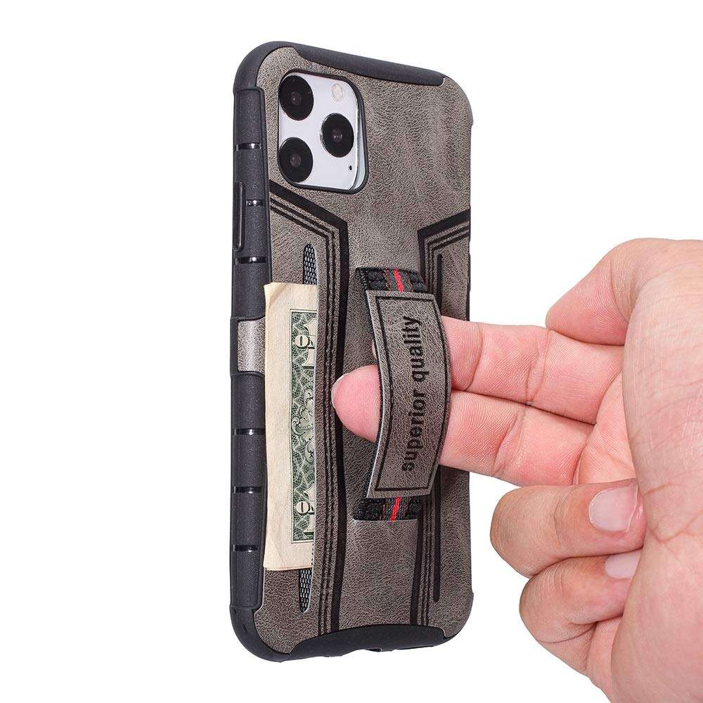 LUNCA for iPhone 11 Pro Max Four-Corner Shockproof Paste Skin TPU Protective Case with Card Slots Durable (Color : Grey) 4