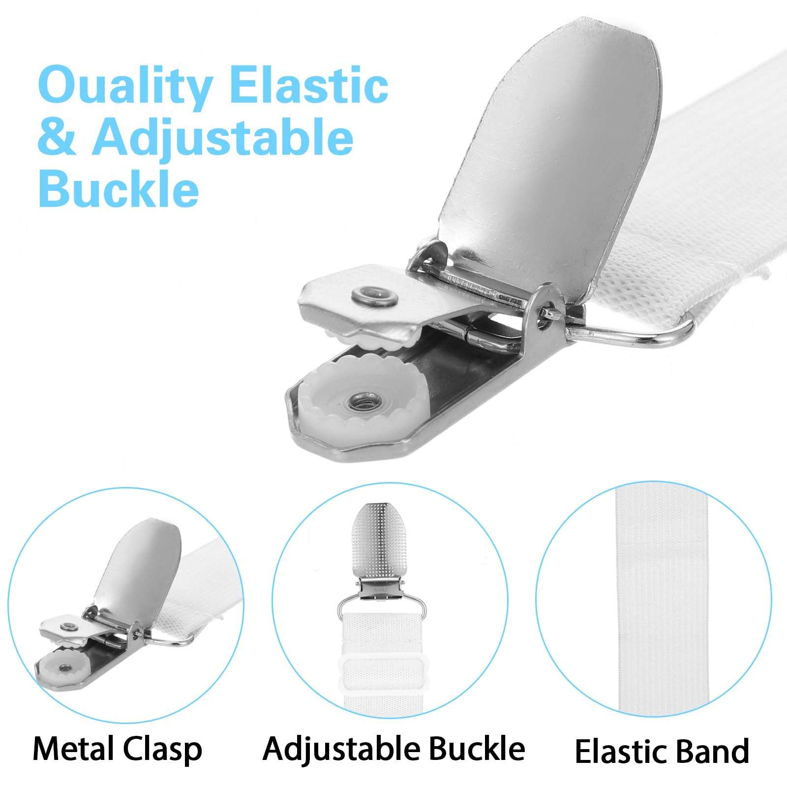 Ironing Board Cover Pad 4 PCS Mini Suspenders Hanger over Covers With Padding Standard Size Hook Braces Fasteners Cord Holder For Accessories Plate Sheet Hold Cushion Clip Flat and Secure Tension Clip 4