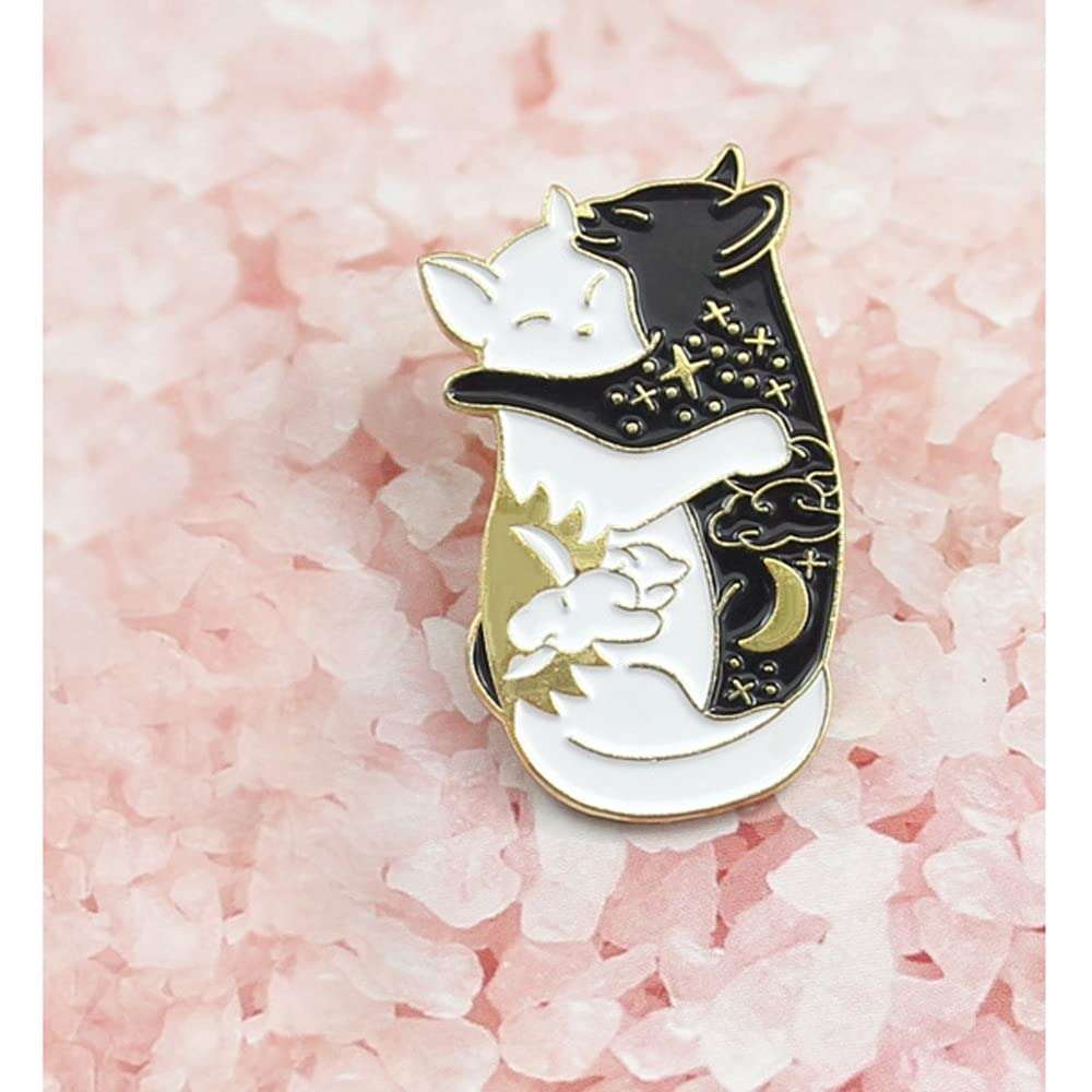 MJartoria Cute Enamel Pins-Cats Hug Book Shape Novelty Cartoon Cute Enamel Brooch Pins for Backpacks Set Badges Clothing Bags Jackets 3