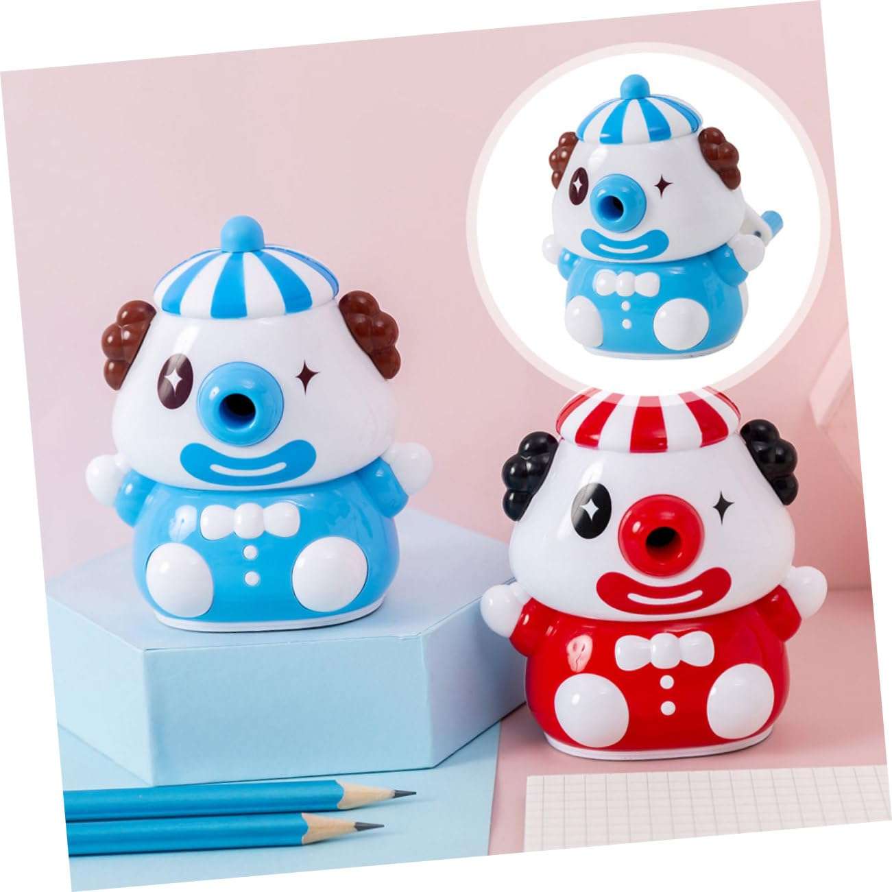 Uonlytech Abs Plastic Pencil Sharpener Handheld for Students Cartoon Design Smooth Surface Classroom Home Office Random Color 4