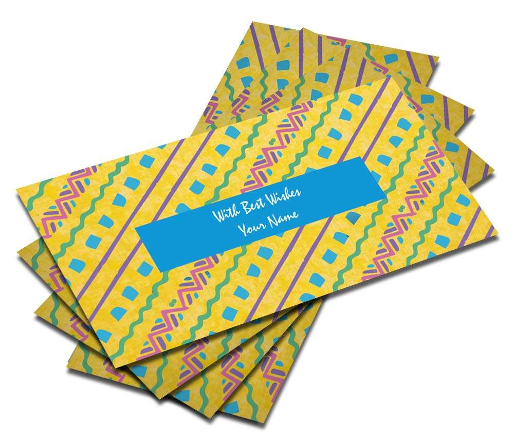 Brown Cloud Customised Shagun/Money/Gift Envelope/Cover/Lifafa for Gift/Festival Digitally Printed on Water Colour Effect Paper with Personalized Text Message/Name (SE WC Yellow BC 02) (Pack of 10) 1