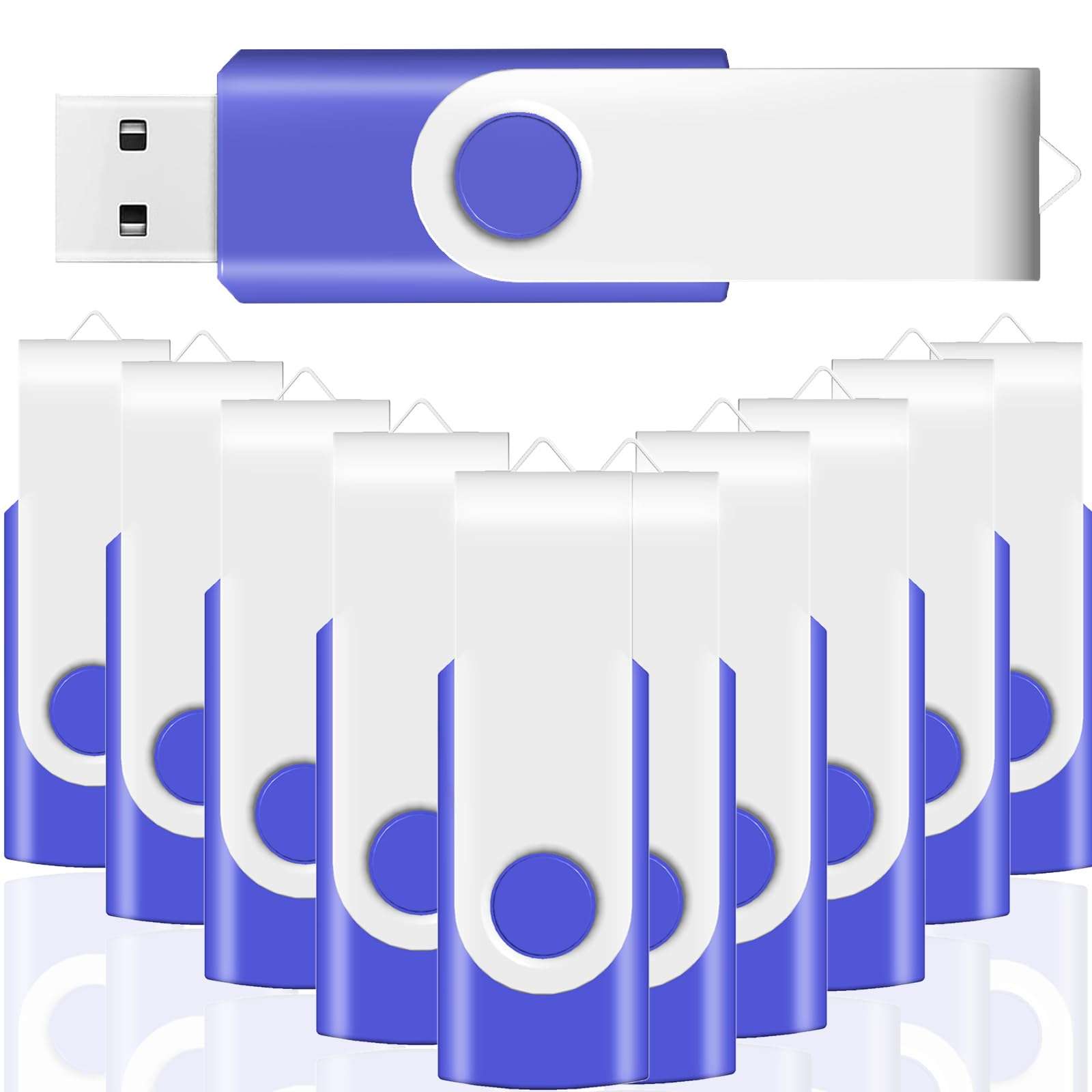 Bundle of USB Case of 20 Slots and 10 Pack 16GB Blue USB Flash Drives USB Holders to Organize 10 Thumb Drives 16 GB 4