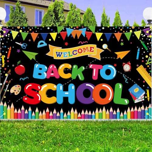 Back to School Decorations, Large Size Welcome Back to School Backdrop Welcome to Kindergarten Banner Decor School Classroom Decorations Supplies 2