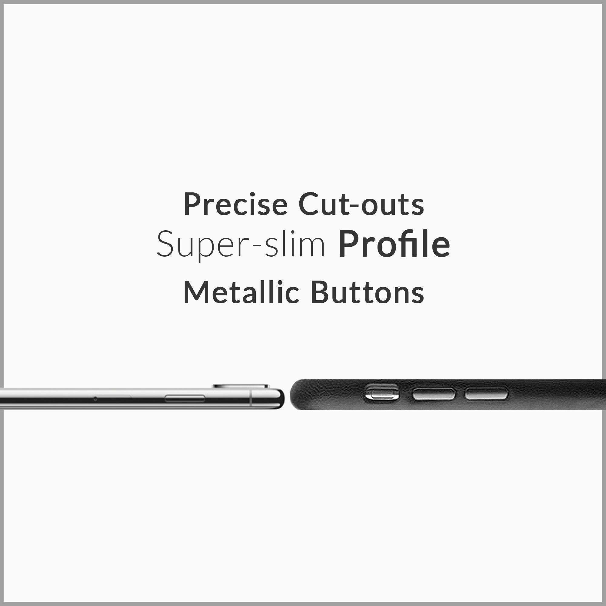 LONLI Classic - (for iPhone 12 | 12 Pro) - Genuine Nappa Leather Case with Built-in Magnets for MagSafe - (6.1 inch, Black) 5