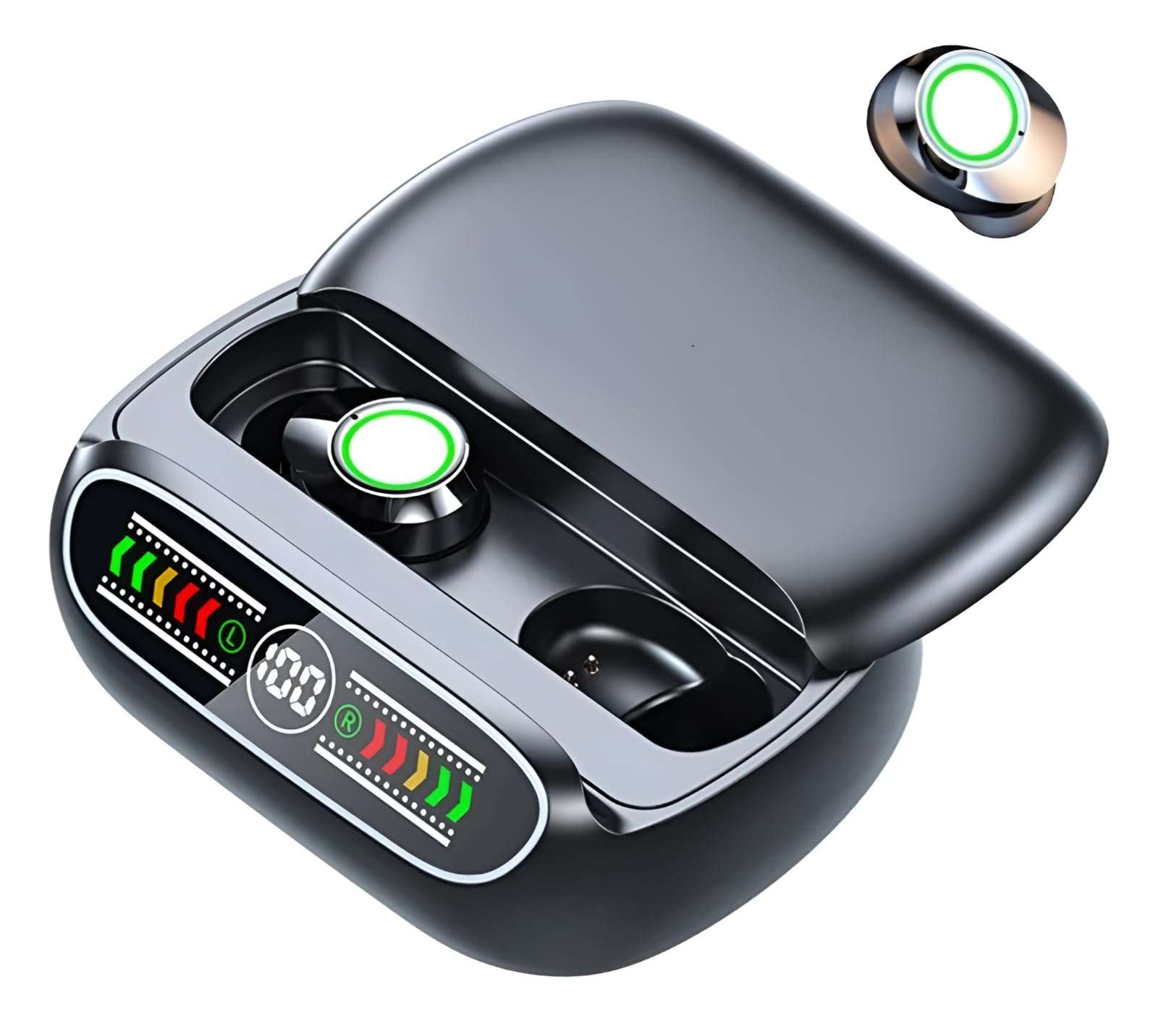 VEHOP Power TWS, Truly Wireless Earbuds with Reverse Charging Support, Bluetooth 5.3 with ENC, 35hrs Playtime, Battery Indicatore Display, IPX7 Sweat-Proof, Fast Charging, Built-in Mic with Deep Bass 1