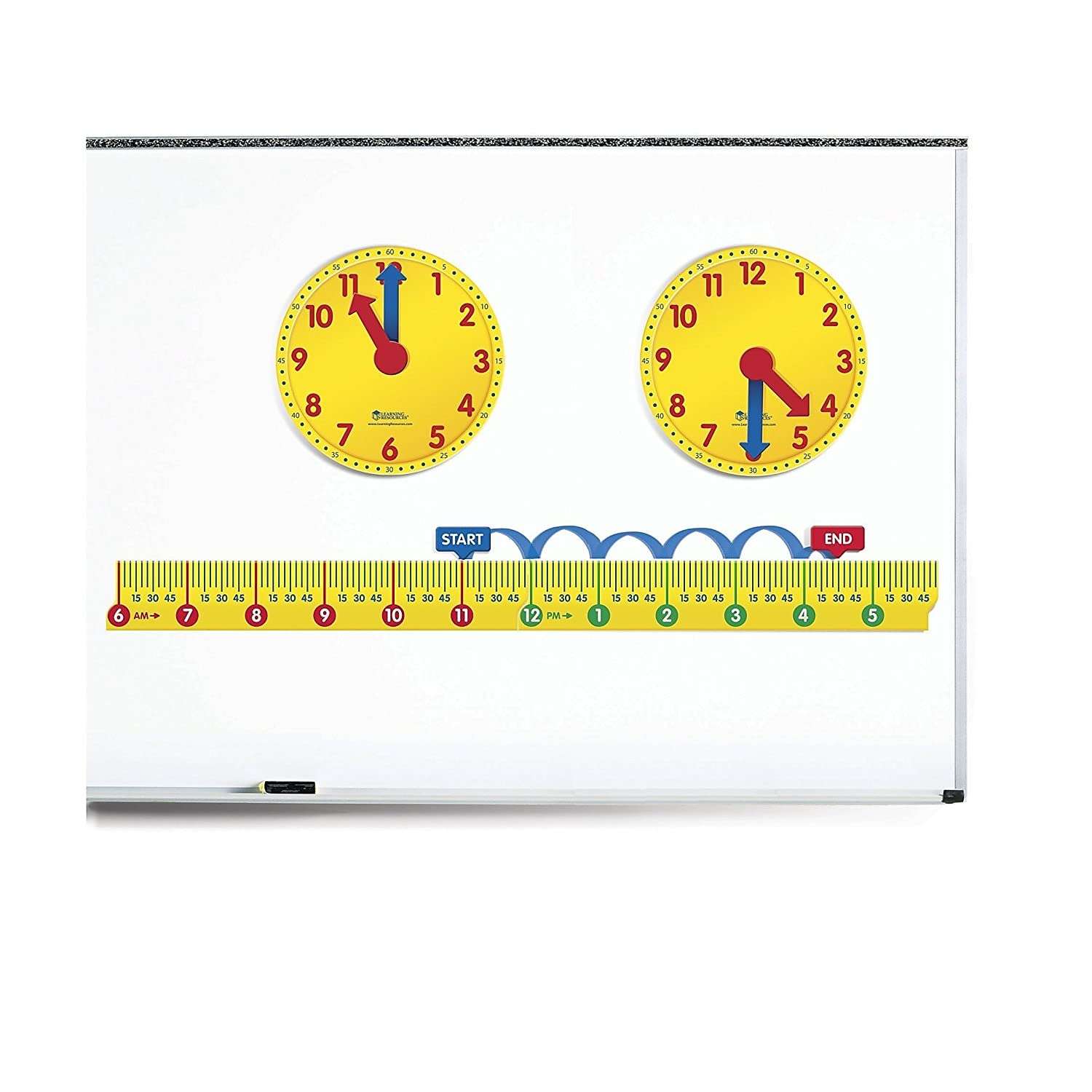 Learning Resources Magnetic Elapsed Time Set, Telling Time, Clock for Kids, Classroom Supplies, Set of 2 4