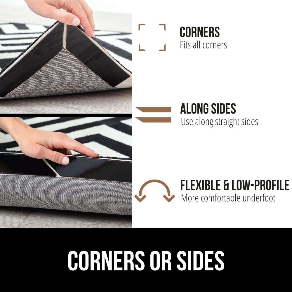 Gorilla Grip Rug Grippers and Chair Desk Mat, Rug Grippers Size Pack 24, Dual Sided Soft Flexible, Chair Mat for Carpets Size 29x47, Slip Resistant Computer Mat, 2 Item Bundle 5