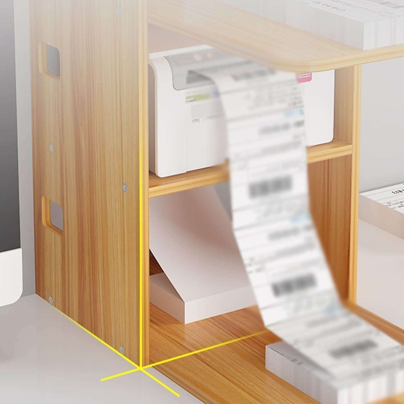 Printer Table Printer Cabinet Printer Shelf Rack Office Paper Barcode Printer Rack Desktop Fast Copier Storage Rack Office Storage & Organization (Color : Brass, Size : Small) (Brass Small) 4