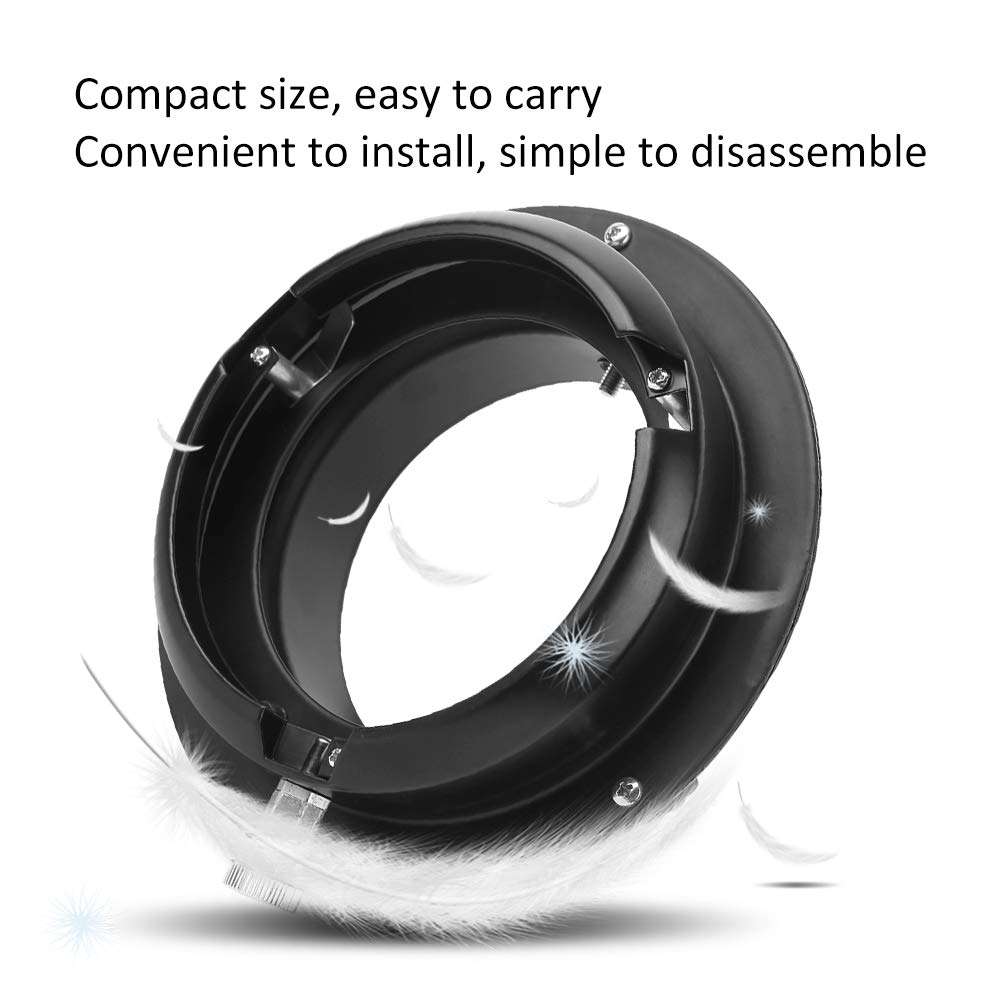 Tyenaza 98mm/32FT Bowens Mount Ring Adapter, Convertor for Studio Flash Strobe - Aligns with Standard Bowens Softbox & Lampshade 6