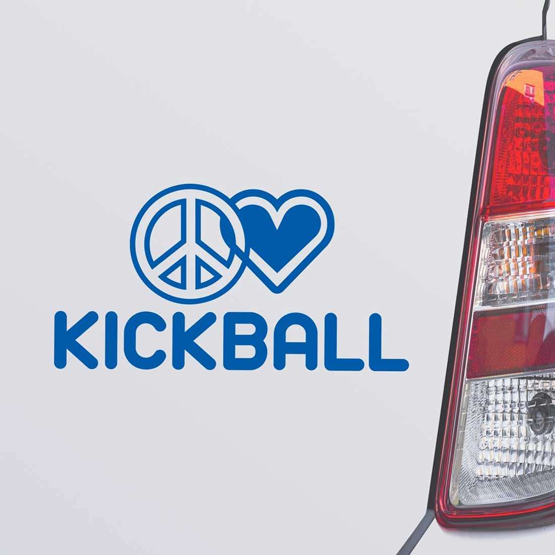 Custom Brother - Peace Love Kickball Blue Color Car Laptop Wall Bumper Decal Sticker, DesD77 1