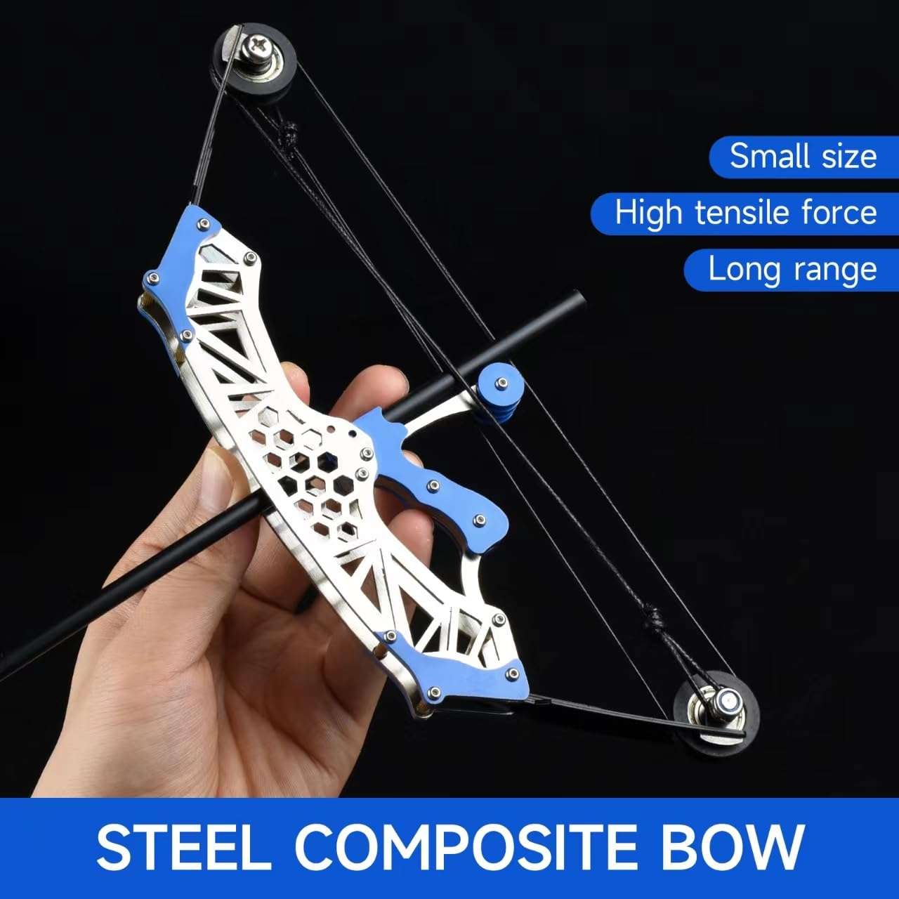Composite Bow Archery Set with Stainless Steel Bow and Blue Highlights: Tailored for Outdoor Activities and Competitive Events 5