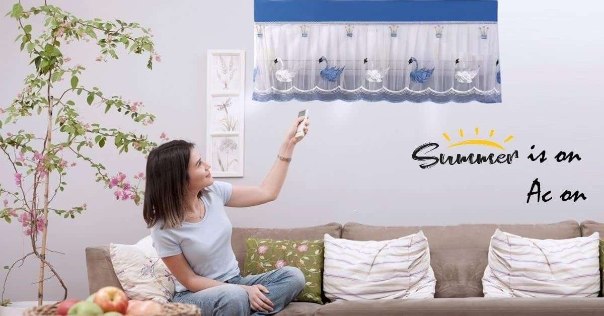 DARSHANAM WORLD Polyester Newest Desiging Ac Cover For 1.5 Ton, Split AC Dust Proof Washable Air Conditioner Cover For All Seaso, Dust Cover Folding Designer Ac Cover (Blue Duck 1.5 Ton Ac Cover) 5