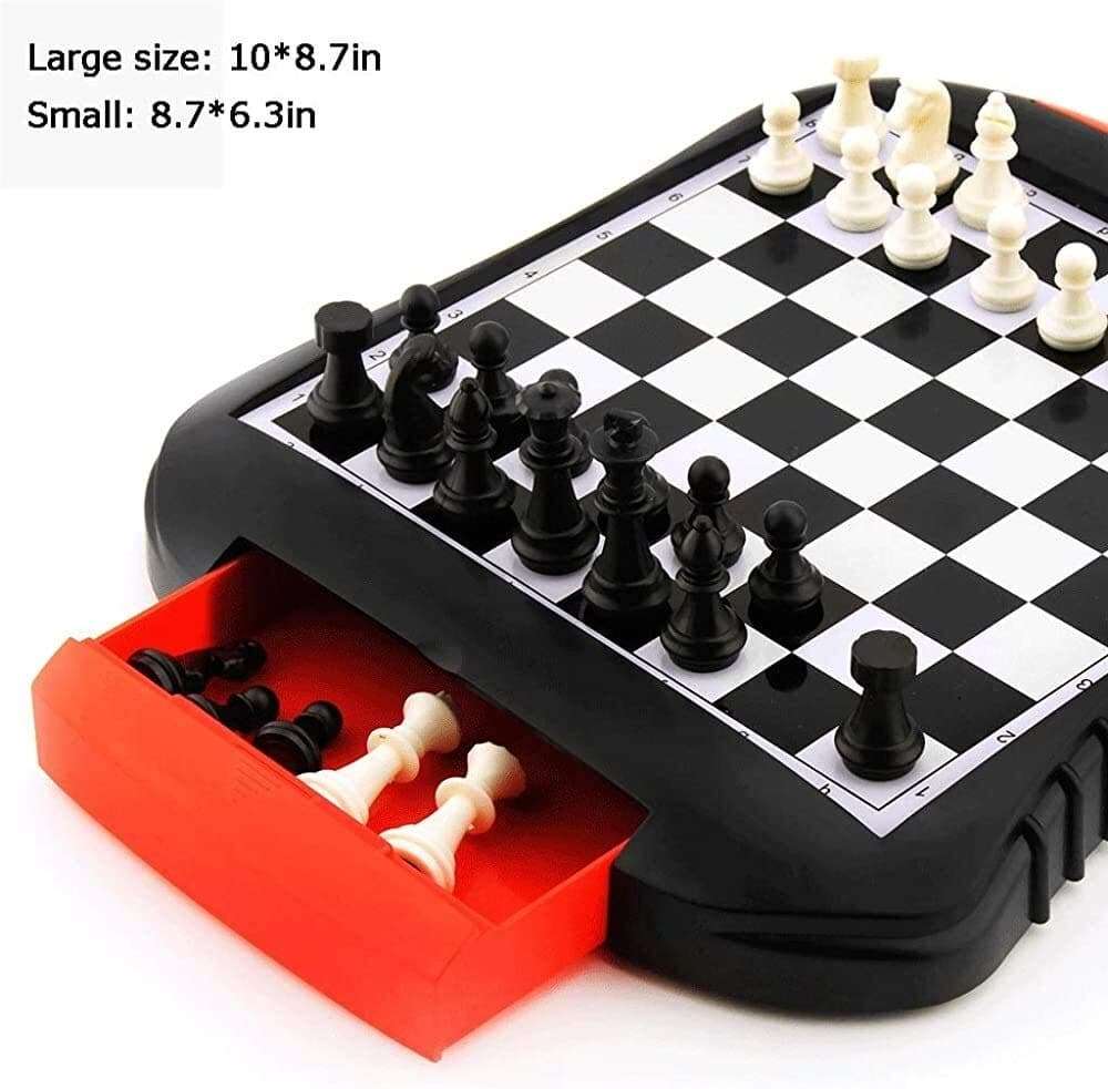 WUYAOCHUN Chess Set Board Game Folding Travel Portable Magnetic Travel Chess Set with Folding Magnet Chess Board Educational Toys for Kids and Adults Game Dedicated Chess Set DG59 2