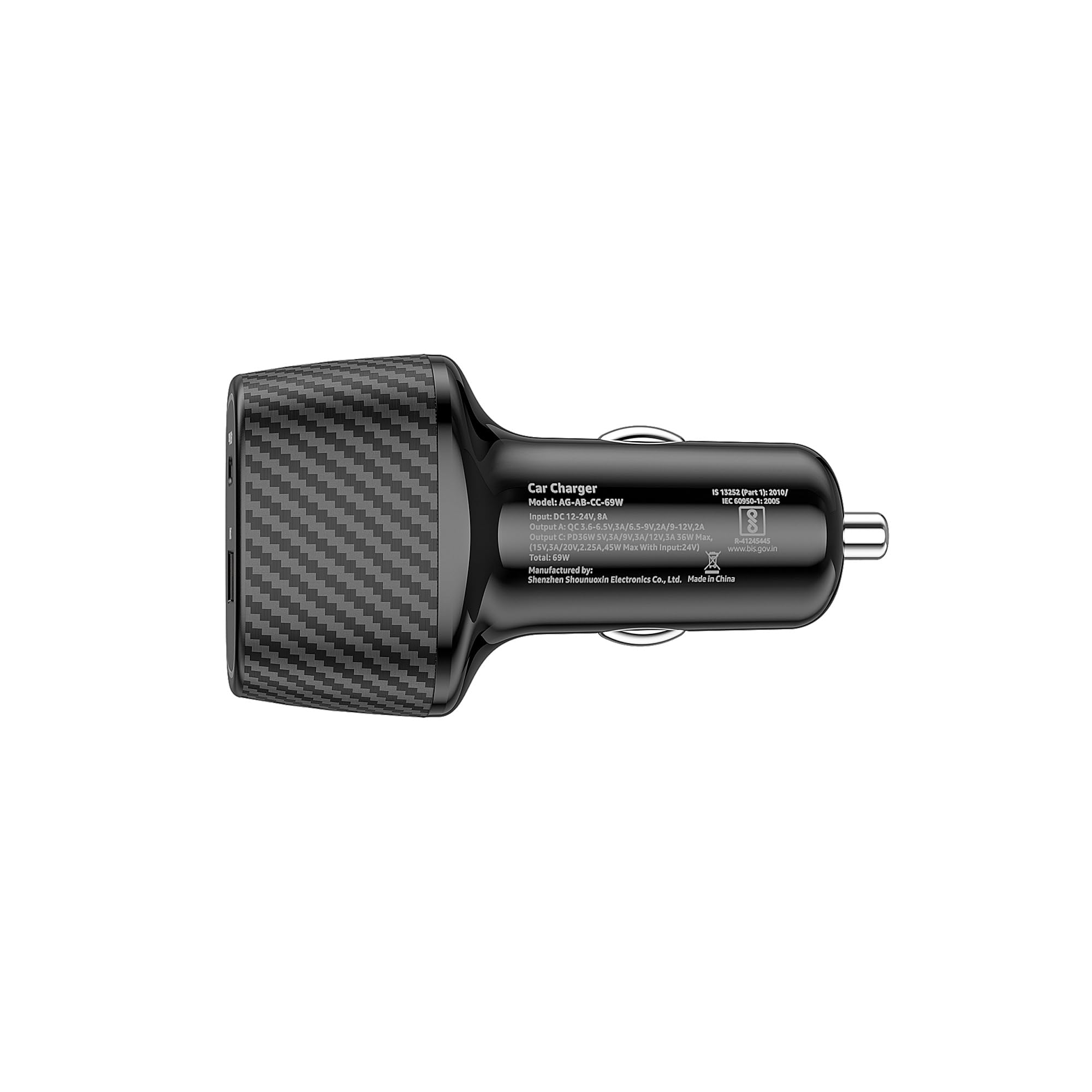 amazon basics - Car Charger with Dual Output | Charging | Compatible with All Smartphones, Ipad, Tablets, Macbooks | 69W | Black, USB, Black 6