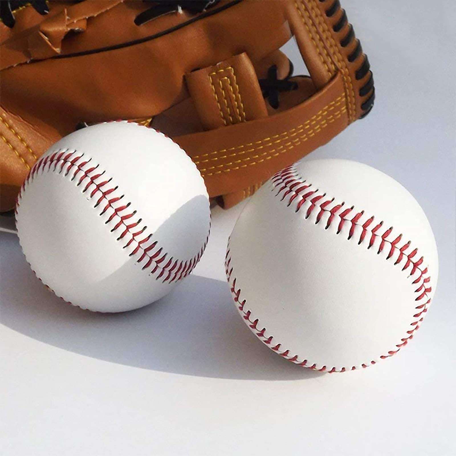 SPDTECH 2 Blank Baseballs Hard Core Standard Official Size 9 inch Suitable for Youth League Practice Training Machine Pitching for Signature Adapt to Bat Play 6