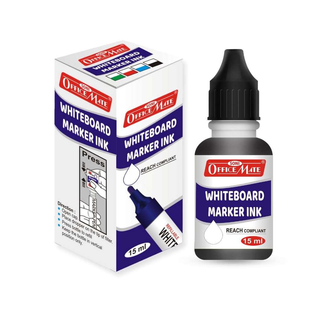 Soni Officemate Whiteboard Combo (4 Whiteboard Markers + 4 Whiteboard Markers Ink) (Black) 5