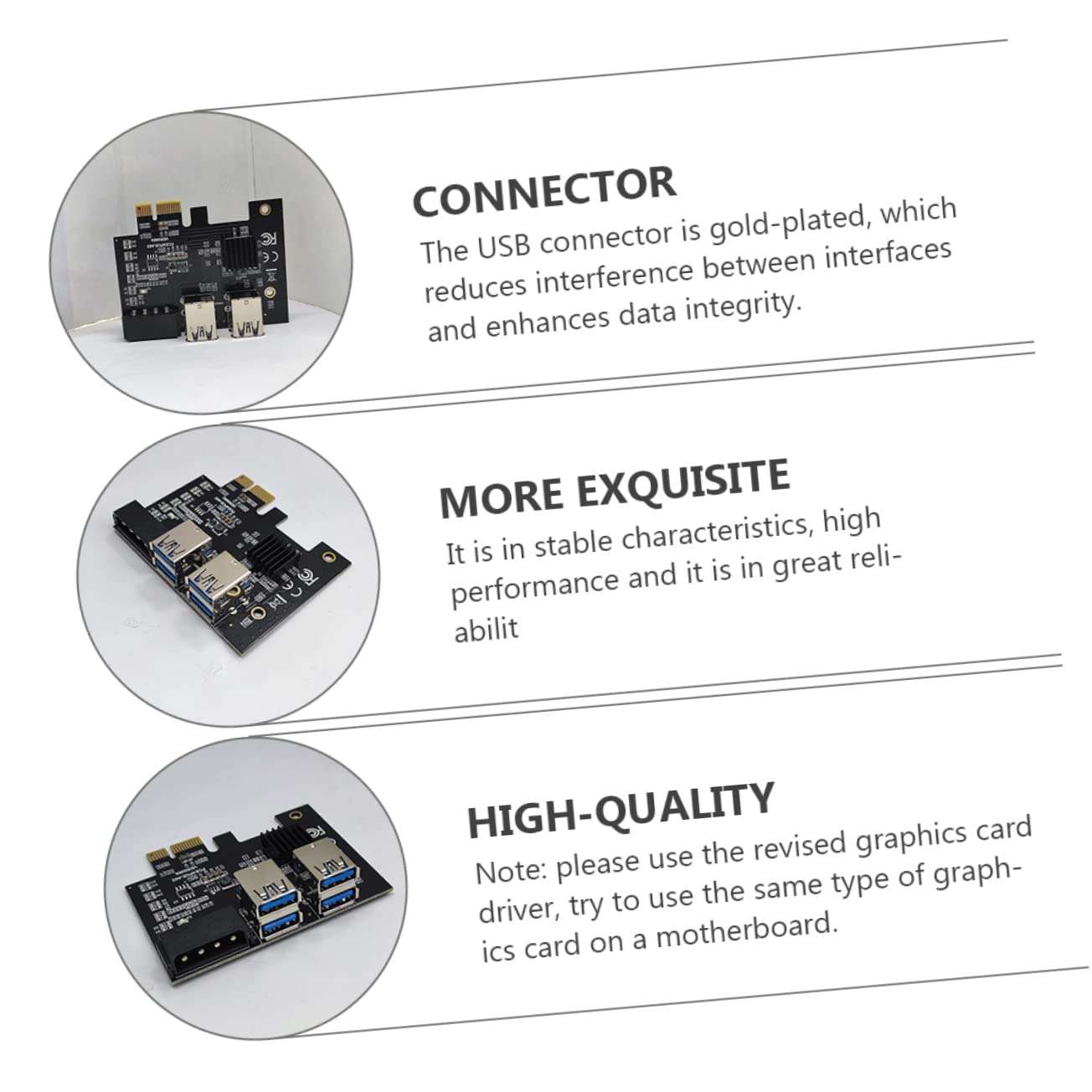 Artibetter Pci Riser Card Dual to Pci Slot Expansion Adapter USB for Mining Rigs Performance Easy Installation High Efficiency Computer Accessory 3