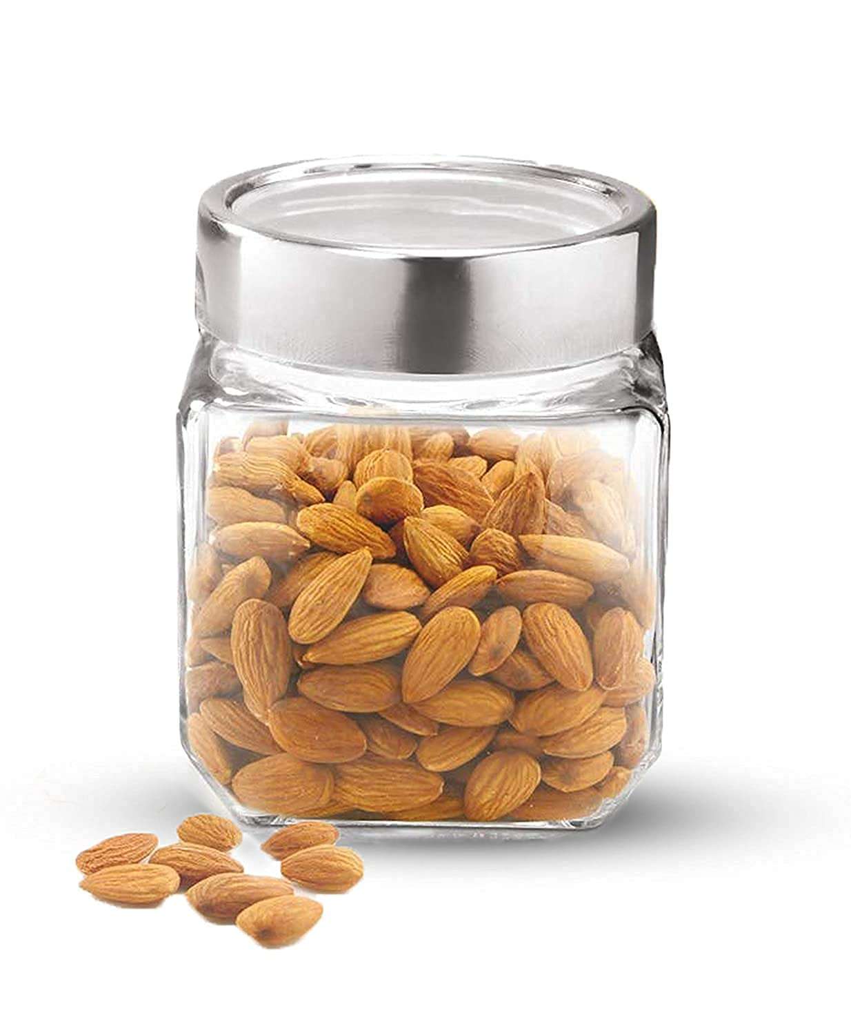 RRR mart Milton Cube Storage Glass Jar, 580 ml, 1 Piece, Transparent | BPA Free | Storage Jar | Kitchen Organizer | Air Tight | Modular | Multipurpose Jar 4