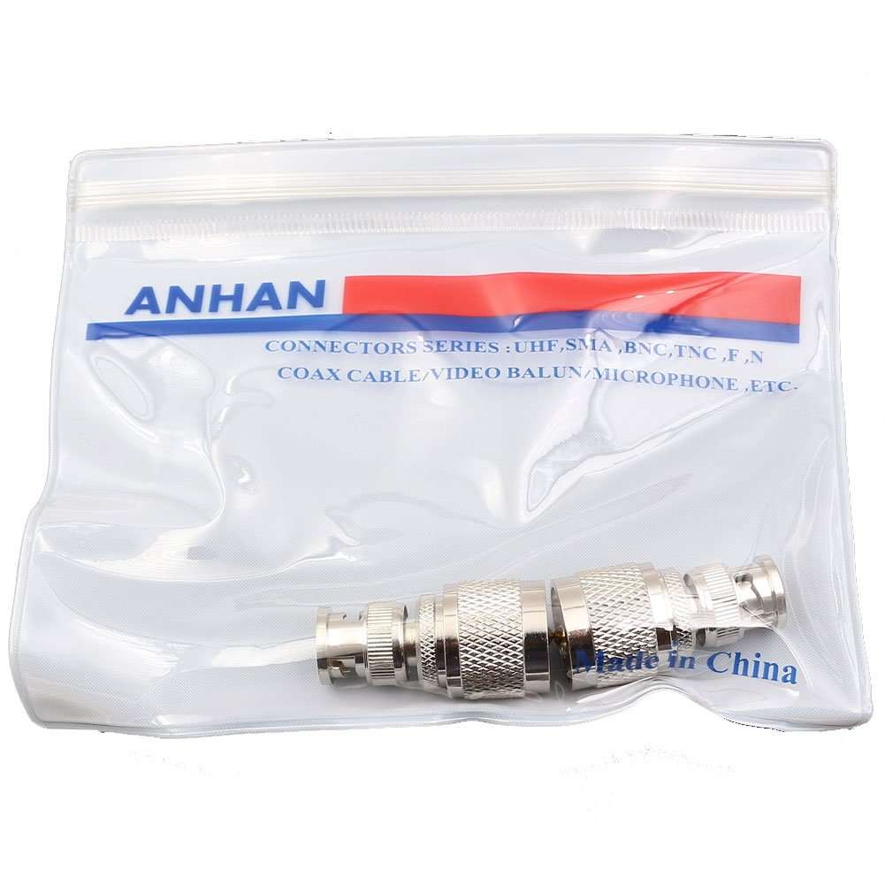 ANHAN UHF Male to BNC Male Connectors, Pl259 to BNC Coax Adapters for Ham Radio, Antenna, Scanner, Coaxial Cable 2Packs 5