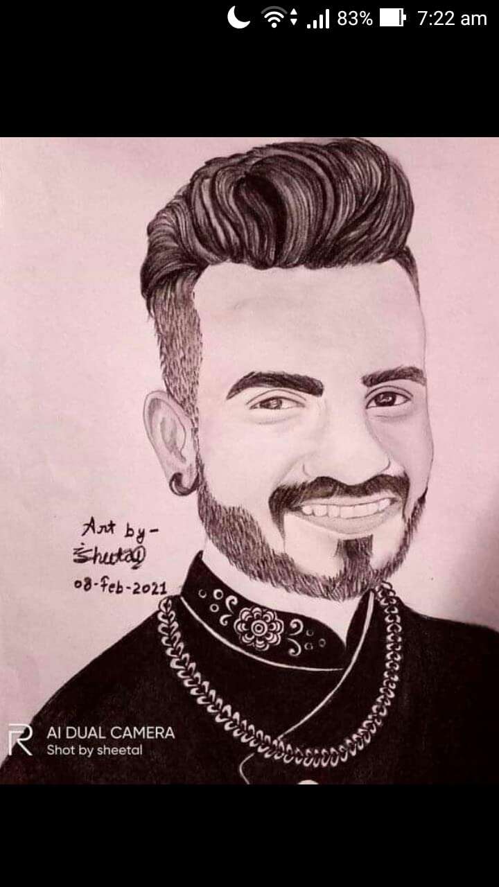 PKE Canvas Pencil Sketch Customized Gift Personalised Photo | Customized Gifts for Couple Customized Photo Handmade Pencil Sketch Pepar Size (A4) (4) 4