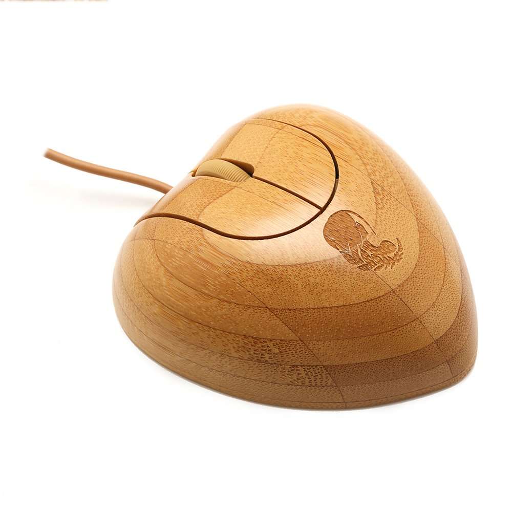 Sengu Heart Bamboo Corded Mouse, USB Wired Optical Mouse for Laptop, Computer (Virgo) 3