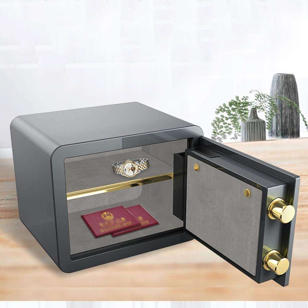 ZHAS Safe Safe, Digital Password Safe ，Office Electronic Lock Box with Alarm Function for Home Office Valuables Passports Keys Money Jewellery-Gray/White (Anti-Drill, Anti-pry) Cabinet Safes 2